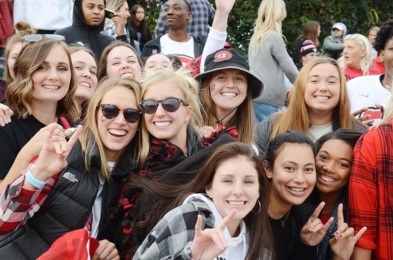 Students attend a Homecoming event